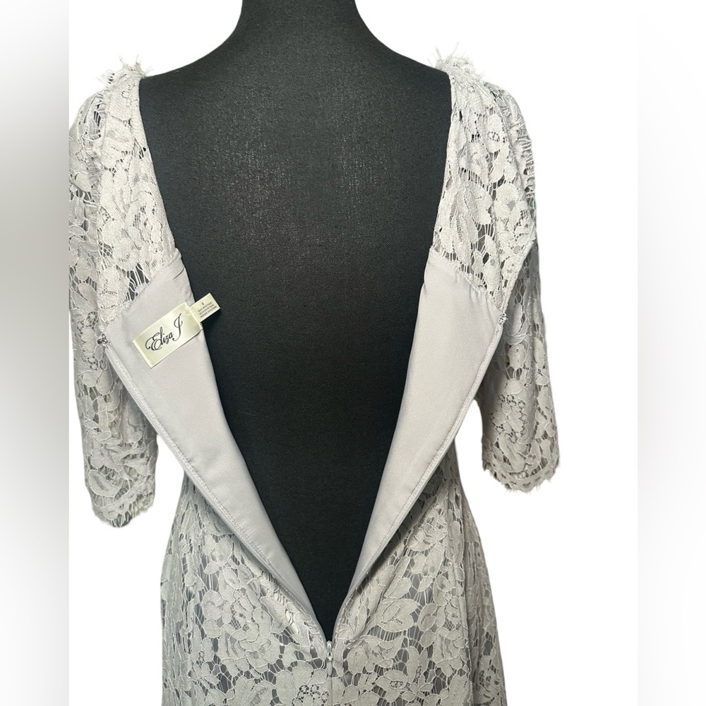 Eliza J Grey Lace fit and flare dress size 4 - Picture 4 of 4